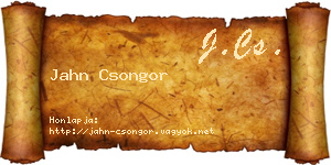 Jahn Csongor névjegykártya